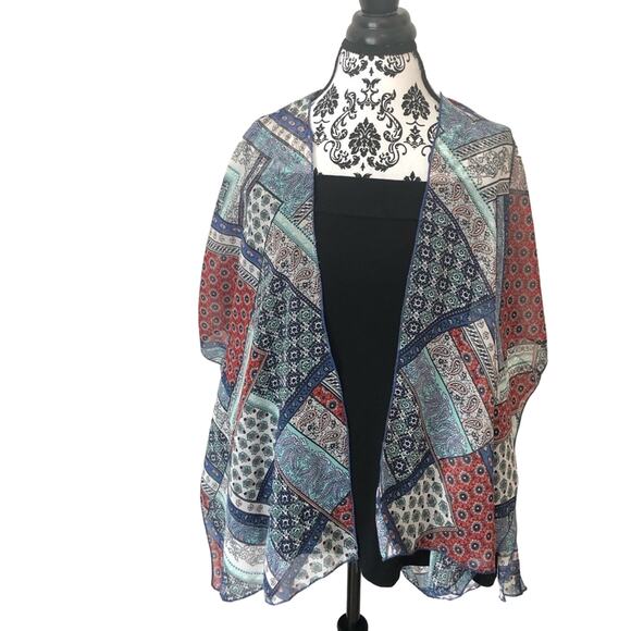 Live4Truth Red White & Blue Kimono Mixed Print-Medium - Picture 2 of 8